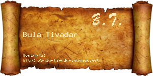 Bula Tivadar névjegykártya
